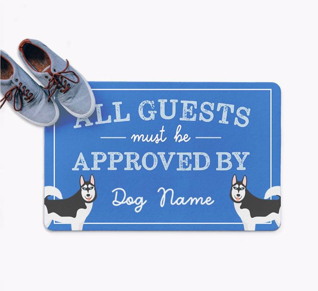 All Guests Must Be Approved By: Personalised {breedFullName} Doormat